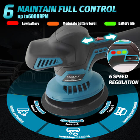 Lucidatrice A Batteria 18V Per Auto - Compatibile Makita, 6 Velocità, 12 Accessori - Foto 14