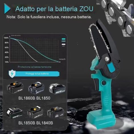 Mini Motosega Elettrica A Batteria Bamse - 6 Pollici, 8000mAh, Per Giardino E Legna