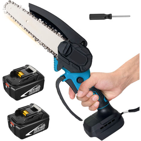 Sega A Batteria Per Potatura Motosega Elettrica 6 Pollici Con 2 Batterie 6000mAh - Mini Seghetto Per Potatura Motosega Batteria 6000mah