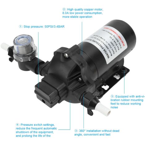 Pompa Autoadescante 12V 60W - 116PSI Per Camper, Giardino E Lavaggio Auto - Foto 6