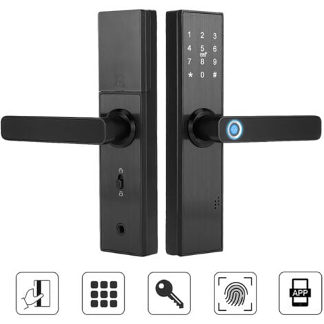 Eosnow WiFi Touch Screen Impronta digitale Password IC Card Serratura intelligente per porta con chiave meccanica per Tuya