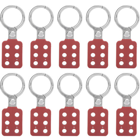 10 Lucchetti Di Sicurezza A Cerniera In Alluminio E Nylon – Con 6 Fori Per Multi-lock – Diametro Ganascia 38mm – Per Isolamento Industriale