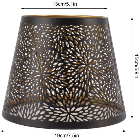 Eosnow  Pantalla de lámpara de Metal E26 E27 Estilo de árbol del Bosque Cubierta de Pantalla Decorativa de Hierro Ahuecada con patrón Interior Dorado para lámpara de Techo de Pared de Mesa Negro