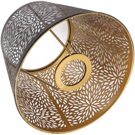 Eosnow  Pantalla de lámpara de Metal E26 E27 Estilo de árbol del Bosque Cubierta de Pantalla Decorativa de Hierro Ahuecada con patrón Interior Dorado para lámpara de Techo de Pared de Mesa Negro