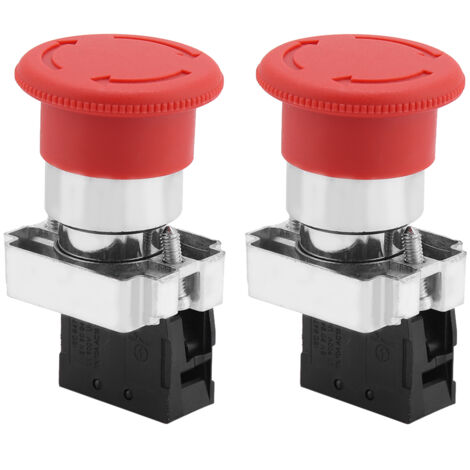 Botón Pulsador De Parada De Emergencia Mini LA115-C2-11ZS De 16 Mm