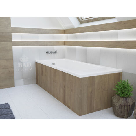 Badewanne Rechteck 170x75, Ablaufgarnitur & Füßen GRATIS - Komplettset 3in1 Original Acryl Wanne Premium Siphon - Made in EU - BADLAND MEDIUM