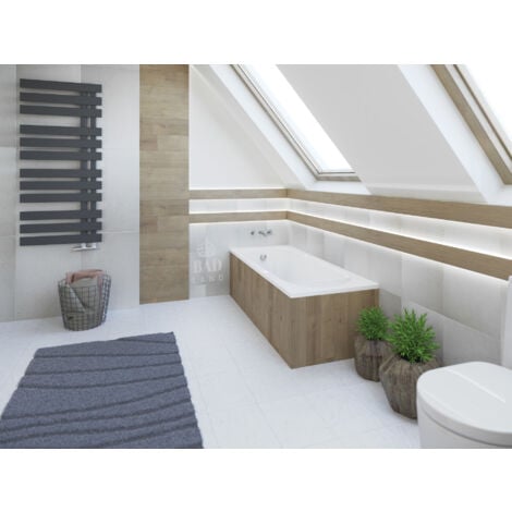 Badewanne Rechteck 170x75, Ablaufgarnitur & Füßen GRATIS - Komplettset 3in1 Original Acryl Wanne Premium Siphon - Made in EU - BADLAND MEDIUM