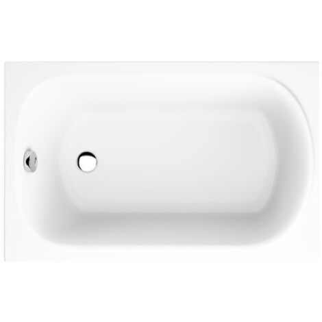 Badewanne Rechteck 100x65, Ablaufgarnitur & Füßen GRATIS - Komplettset 3in1 Original Acryl Wanne Premium Siphon - Made in EU - BADLAND MINI