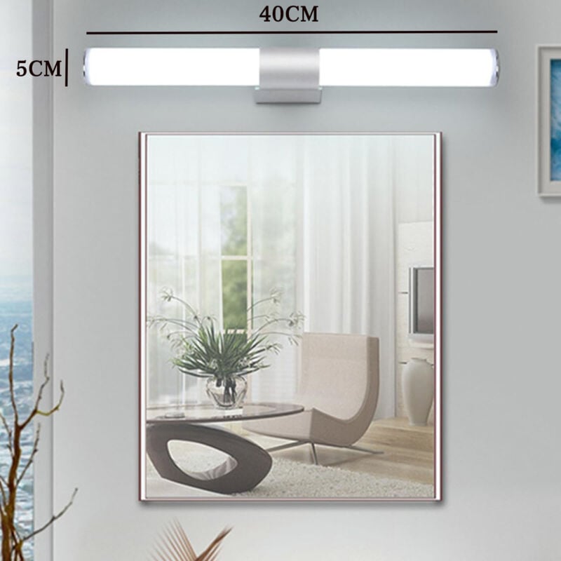 Lampe pour Miroir de salle de bain - 16W LED Applique 40 CM, lumière blanche,bain lampe de maquillage éclairage mural étanché 2