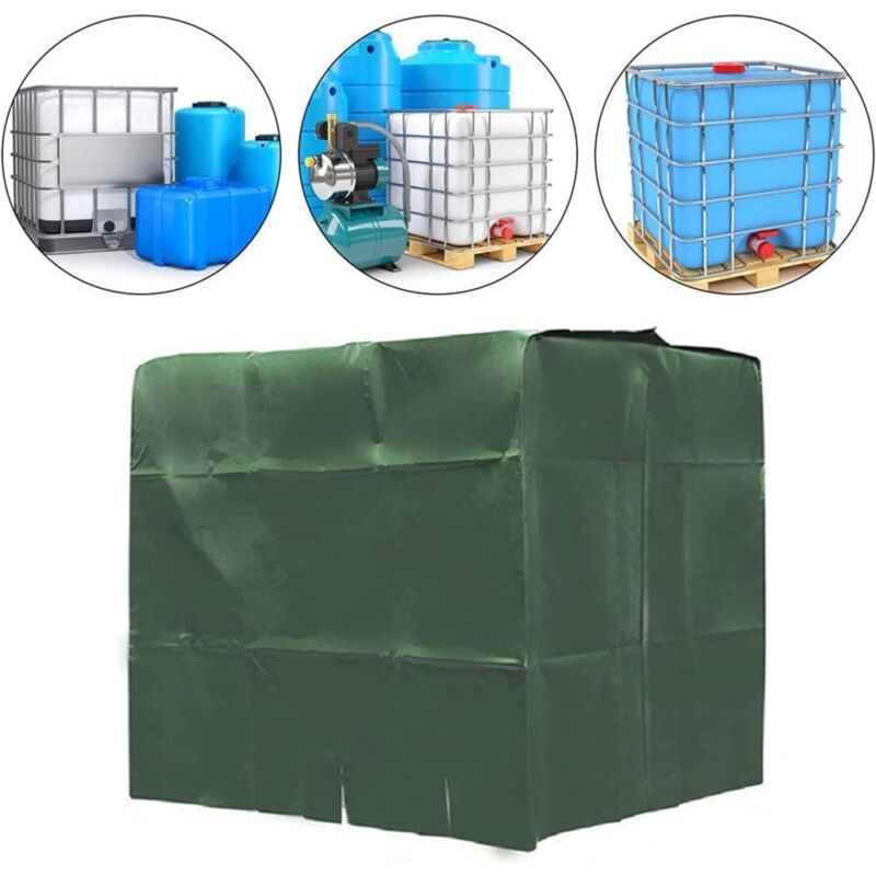 Bâche De Protection SOBEAU Pour Cuve IBC 1000L - Anti-UV, Anti-Poussière - 116x100x120cm Vert