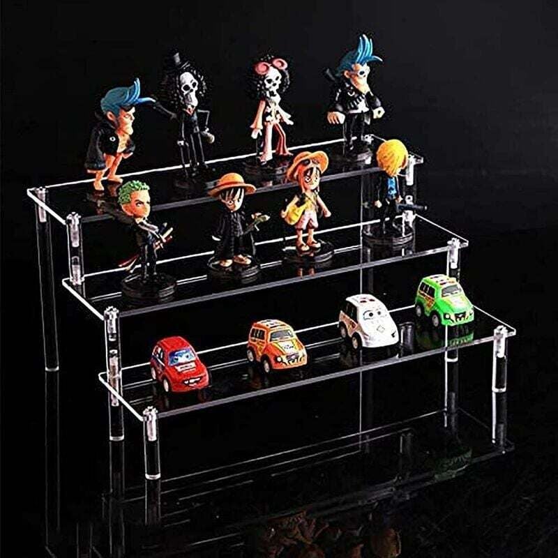 Autres rangements Présentoir Acrylique Transparent, 3 Niveaux Étagère à Escalier Transparents, Collection Support de Présentation en Acrylique, pour Présentation de Figurine, Vernis à Ongles, Cosmétiq 4