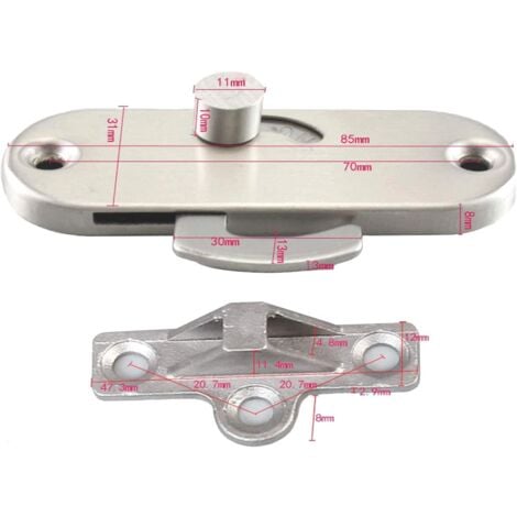 Verrou de porte coulissante à angle droit à 90 degrés de porte coulissante avec boucle de verrou de porte avec vis ， pour garage, jardin, salle de bain, armoire, cuisine，grange