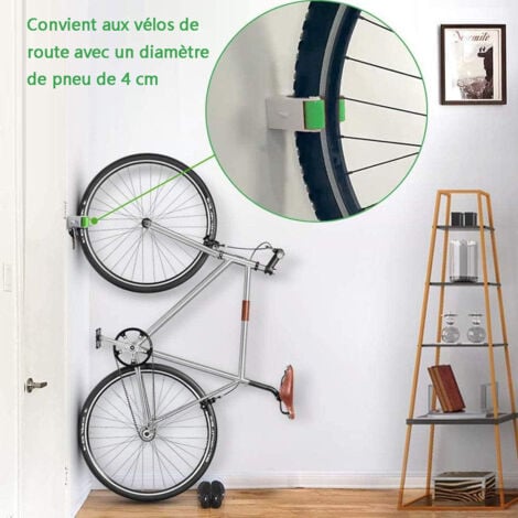 Boucle de stationnement pour vélo, boucle de stationnement pour vélo de route, boucle de stationnement en plastique créative portable, adaptée au garage, au salon (vert)