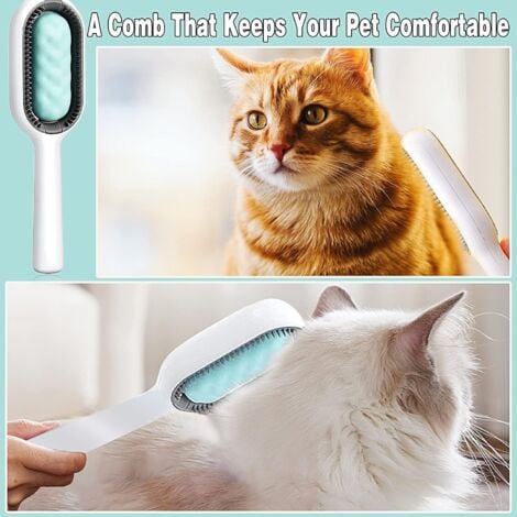 Brosse Chat Brosse Chien, Universel Brosse Anti Poils Animaux, Brosse pour Chat Poil Long, Brosse de Nettoyage Multifonctionnelle pour le Nettoyage et le Toilettage des Poils d'animaux (Vert）