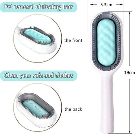 Brosse Chat Brosse Chien, Universel Brosse Anti Poils Animaux, Brosse pour Chat Poil Long, Brosse de Nettoyage Multifonctionnelle pour le Nettoyage et le Toilettage des Poils d'animaux (Vert）