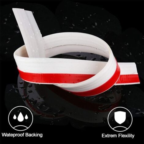 Calfeutrer Bas de Porte, Bande d'Etanchéité en Silicone Souple Isolant Phonique Thermique Anti Bruit Poussière Stop à l'air Froid Anti Souris Fourmi Cafard Insectes (5 X 100 CM, Blanc)