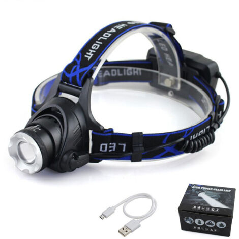 Lampe Frontale LED Avec 3 Modes - Pour Course De Nuit, Randonnée, Vélo, Légère Et Réglable, Adulte/enfant