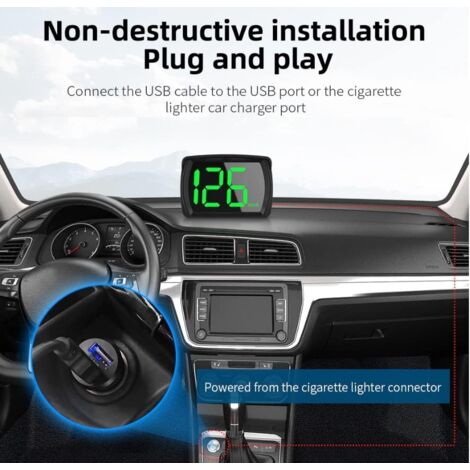 Compteur de Vitesse Intelligent GPS ,Voiture HUD Headup Display KM/H  avec LED Grand Affichage de Police pour Voiture Camion SUV Moto