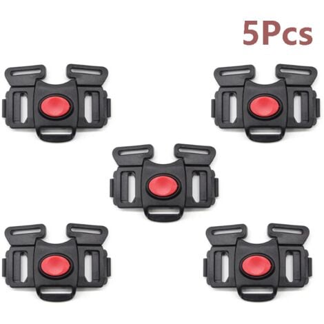 Harnais Sangle Plastique Boucle pour Chaise Haute 5 Point Harnais de Sécurité Clip 25mm (Noir)