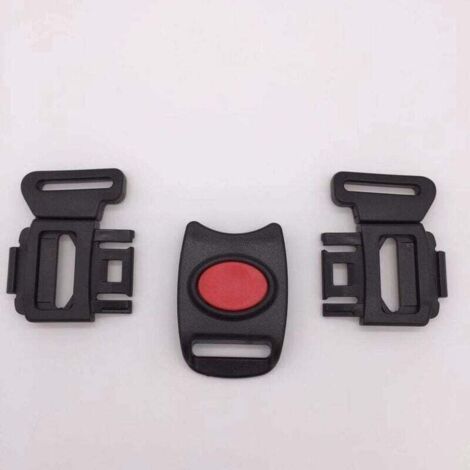 Harnais Sangle Plastique Boucle pour Chaise Haute 5 Point Harnais de Sécurité Clip 25mm (Noir)