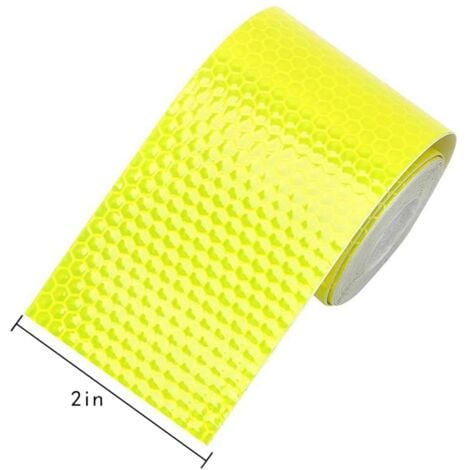 2Pcs Jaune Fluorescent 5cm 3M pour coller et couper - ruban réfléchissant résistant aux intempéries - ruban adhésif d'avertissement, réfléchissant et auto - adhésif - marquage sécurisé