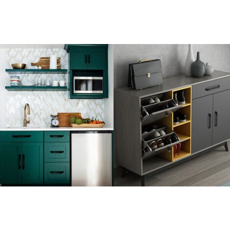 10X Poignées et boutons de tiroir Cuisine Armoire Porte Poignées Placard Tiroir Chambre Meubles Tirer Entraxe 128mm, Procédé de Sablage,Noir