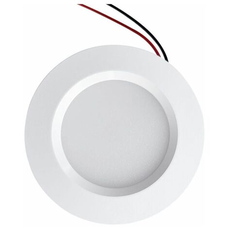 Mini Spot LED Encastrable perçage 55mm diamètre 68mm Compact 3W DC12V étanche IP54 Salle de bain, cuisine, meubles (Aluminium, Blanc Naturel 4000K) [Classe énergétique E]