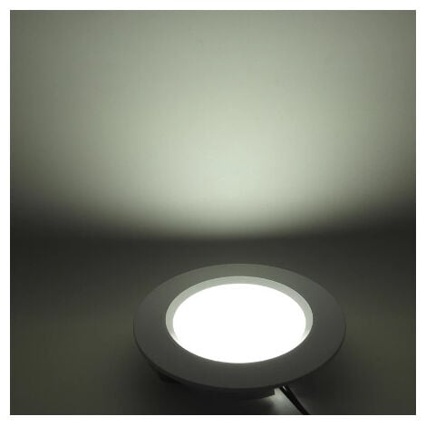 Mini Spot LED Encastrable perçage 55mm diamètre 68mm Compact 3W DC12V étanche IP54 Salle de bain, cuisine, meubles (Aluminium, Blanc Naturel 4000K) [Classe énergétique E]