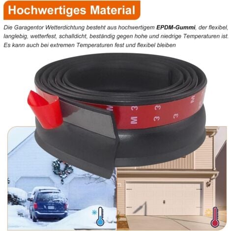 Joint de porte de garage universel de 3 m, bande d'tanchit en caoutchouc pour porte de garage multifonction, bande d'tanchit pour bas de porte de garage avec clous,Facile à couper