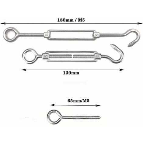 Câble Acier Inoxydable 3mm Avec Tendeur - 20m Pour Suspension Luminaires, Clôtures Ou Corde à Linge