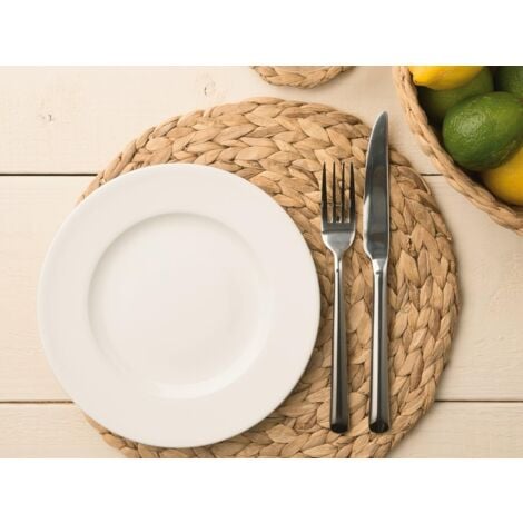 Sets de table Lot de 4 sets de table ronds en jacinthe d'eau naturelle, 30cm, tissés à la main, de haute qualité, pour Cuisine Restaurant Table à Manger