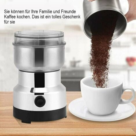 Moulin à Café électrique Moulin Noix et Céréales, Broyeur Alimentaire en Acier Inoxydable Moulin à Café Et Mixeur électrique Broyeur pour Grains de Café, Graine de Lin et Autres épices