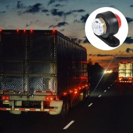 Lot de 4 feux de position latéraux à LED 12-24 V, feux d'avertissement latéraux doubles blancs et rouges, feux de stationnement pour camions et remorques, feux de gabarit