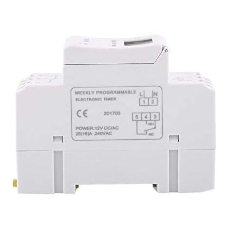 Minuteur Numérique Programmable, Ecran LCD Interrupteur Horaire Hebdomadaire avec Programmation Minuteur Programmable sur Rail DIN (220 V)