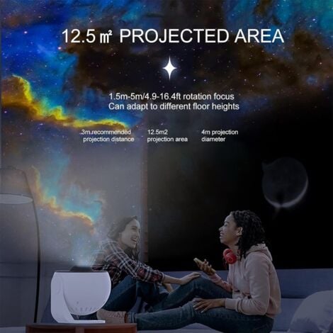 Projecteur de ciel étoilé HD 13 en 1 pour plafond haut, planétarium rotatif à 360 °, veilleuse, ciel étoilé, système solaire, lune, nébuleuse, galaxie, astronaute pour enfants et adultes