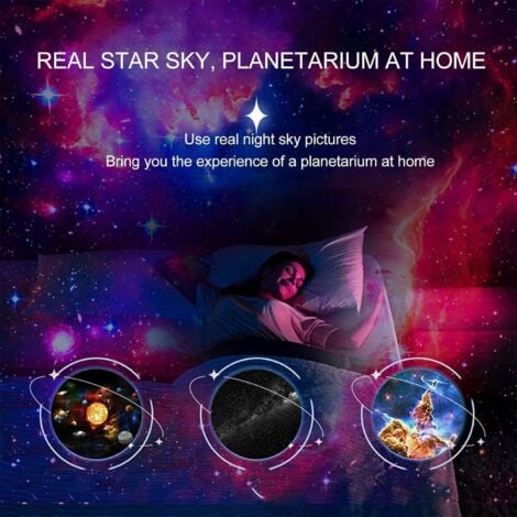 Projecteur de ciel étoilé HD 13 en 1 pour plafond haut, planétarium rotatif à 360 °, veilleuse, ciel étoilé, système solaire, lune, nébuleuse, galaxie, astronaute pour enfants et adultes