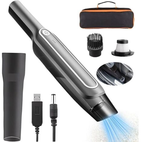 Aspirateur à main sans fil silencieux 50000Pa - 5000mAh rechargeable, filtre nano réutilisable, mini aspirateur de table pour voiture - cuisine, voiture, canapé, animaux domestiques