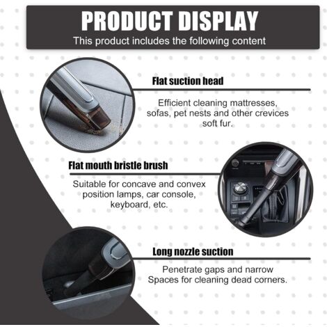 Aspirateur à main sans fil silencieux 50000Pa - 5000mAh rechargeable, filtre nano réutilisable, mini aspirateur de table pour voiture - cuisine, voiture, canapé, animaux domestiques