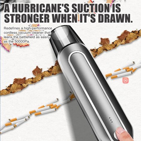 Aspirateur à main sans fil silencieux 50000Pa - 5000mAh rechargeable, filtre nano réutilisable, mini aspirateur de table pour voiture - cuisine, voiture, canapé, animaux domestiques