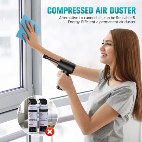 Dépoussiéreur à air comprimé sans fil rechargeable par USB 51 000 tr/min - Remplacement idéal pour les bombes d'air comprimé - Réutilisable, aucune bombe d'air comprimé requise - Collecteur de poussiè