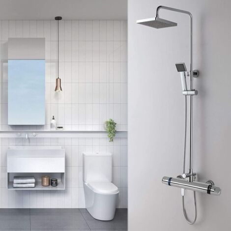 Douche thermostatique, robinet de baignoire à température constante en laiton 59, protection de sécurité anti-brûlure 38 ℃,  pour régler avec précision la température et le volume d'eau (l'interface d