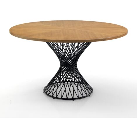 Mesa redonda efecto madera acabado roble cm. Alto 75 x Ø 137 (1/5)