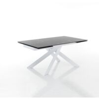 Mesa extensible de cerámica de mármol negro cm.H.75xP.90xL.160/200/240
