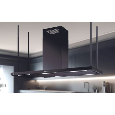 CAMPANA ELEA CENTRALE cm.146x60 chimenea central - Negra - 800 m3/h