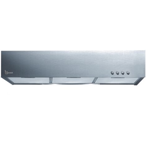 CAMPANA QUADRA cm. 90 - Inox - 270 m3/h - Filtro de carbón incluido