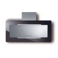 CAMPANA TRISIA cm. 90 - Acero inoxidable, Cristal negro - 800 m3/h