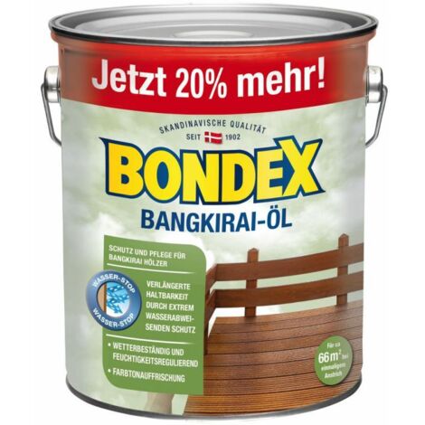 Bondex – Huile pour bois bangkirai 3 litres – Traitement autoclave IV – Protection contre l'humidité et les UV – Application facile - 233cial