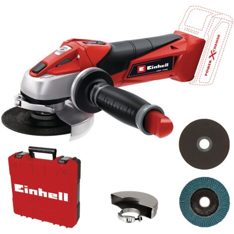 [Ancienne version] Einhell Meuleuse d'angle Ø115mm sans fil TE- AG 18/115 Li-Solo Power X-Change (18V, Régime : 8500 trs/min, Profondeur de coupe : 28 mm) Livré sans Batterie ni Chargeur