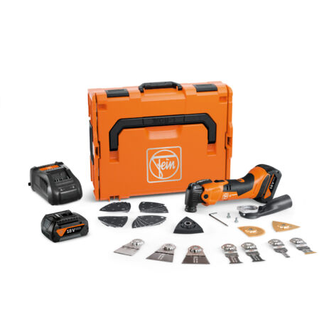 Fein – Multimaster sans fil 18V – 2 batteries 4.0Ah – Moteur DC avec technologie anti-vibrations – Coffret L-BOXX avec accessoires
