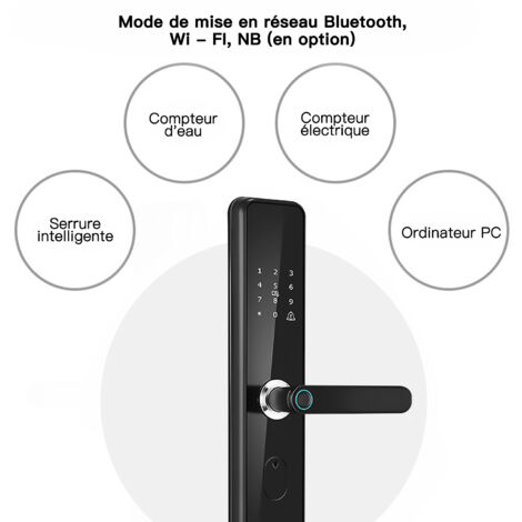 Blocco delle porte dell'impronta digitale,SDLOGAL,serratura intelligente anti -fusione,codice elettronico del codice password, con impronta digitale intelligente, nero